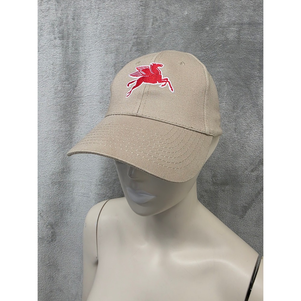 Legend Tan Khaki Cotton Baseball Cap Red Pegasus Embroidery Adjustable Hat
